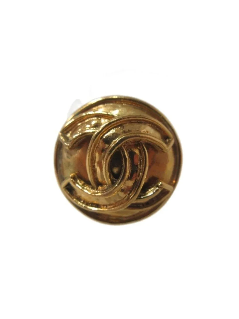 Chanel 94P Vintage CC Logo Earrings Gold Colored